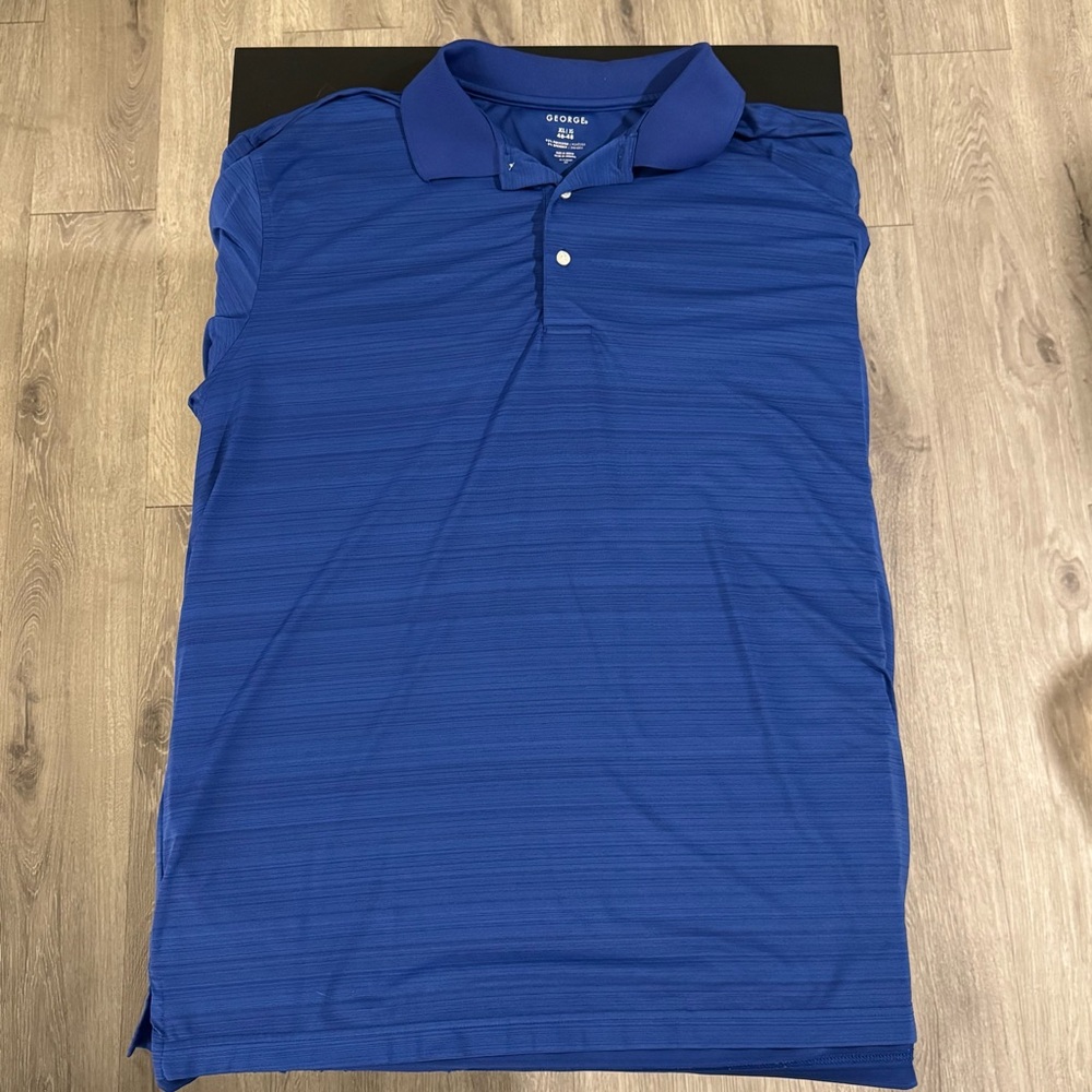 Men’s George Royal Blue Striped Short Sleeve Golf Polo Size XL (46-48)